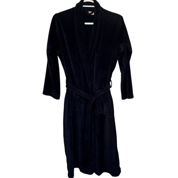 Home by Cher Wellhouse Navy Blue Long Sleeve Bathrobe Men’s Size XL Terry Cloth - Picture 13 of 14